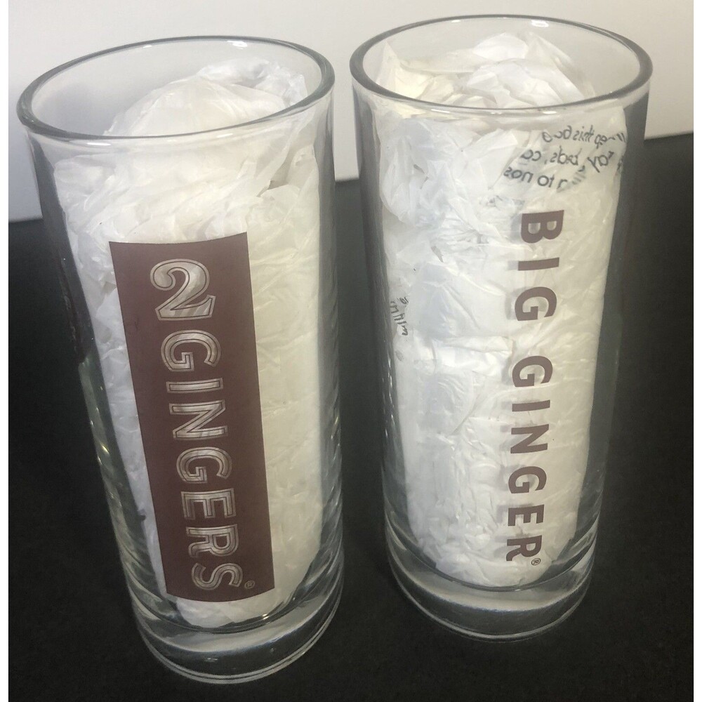 Pair 2 Gingers Big Ginger Irish Whiskey 6” pint glasses EUC - Picture 3 of 4
